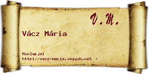 Vácz Mária névjegykártya